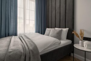 Zamykana sypialnia w Apartamencie z 1 sypialnią B414 Blue Velvet