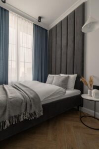 Zamykana sypialnia w Apartamencie z 1 sypialnią B414 Blue Velvet