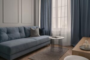 Część dzienna w Apartamencie z 1 sypialnią B414 Blue Velvet