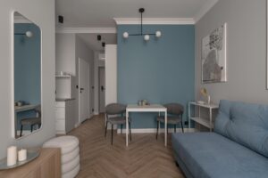 Część jadalniana w Apartamencie z 1 sypialnią B414 Blue Velvet