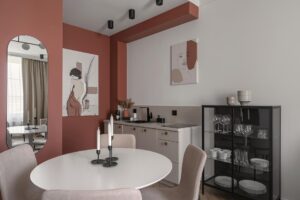 Część jadalniana w Apartamencie z 1 sypialnią B425 Carmine Red