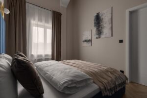 Zamykana sypialnia w Apartamencie B513 Gentleman Blue