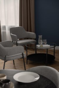 Część dzienna w Apartamencie B513 Gentleman Blue