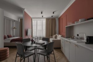 Apartament STUDIO z oddzieloną sypialnią A413 Carmine Red