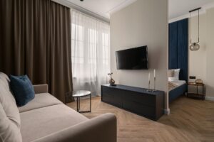Apartament STUDIO z odzieloną sypialnią B420 Gentleman Blue