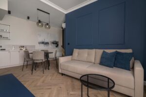 Apartament STUDIO z odzieloną sypialnią B420 Gentleman Blue