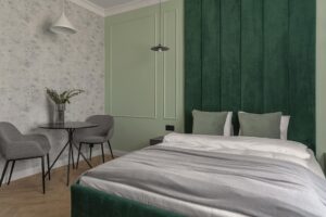 Łóżko w Apartamencie SUPERIOR B416 Minty Green